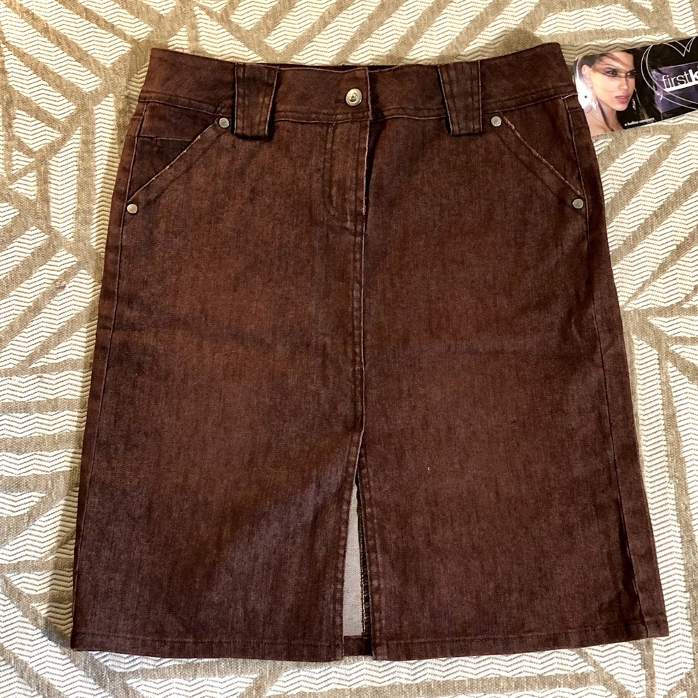 FIRST KISS copper denim skirt